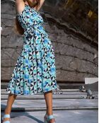 Robe Caroulette bleu/pétrole