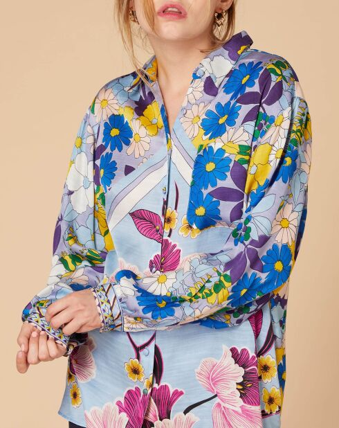 Chemise Bourgogne bleu/multicolore