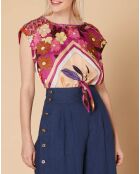 T-Shirt Echo imprimé rose/nude