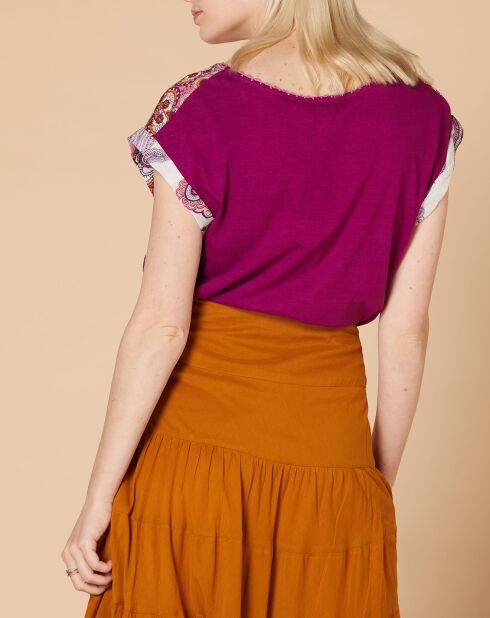 T-Shirt Ecosse imprimé rose