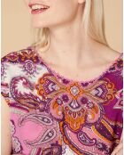 T-Shirt Ecosse imprimé rose