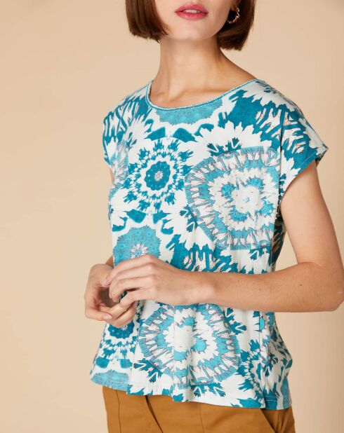 T-Shirt Ecran imprimé turquoise