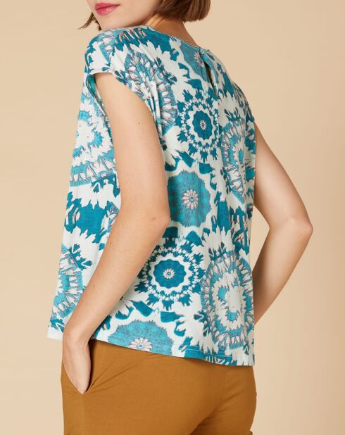 T-Shirt Ecran imprimé turquoise