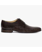 Derbies en Cuir tressé Loup marron