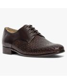 Derbies en Cuir tressé Loup marron