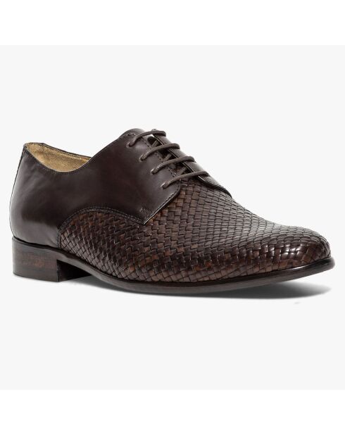 Derbies en Cuir tressé Loup marron