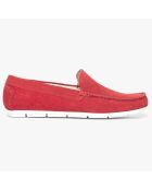 Mocassins en Velours de Cuir Symmaque rouges