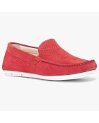 Mocassins en Velours de Cuir Symmaque rouges