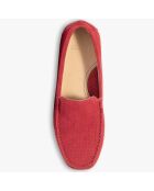 Mocassins en Velours de Cuir Symmaque rouges