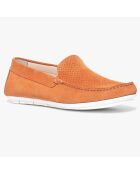 Mocassins en Velours de Cuir Symmaque orange