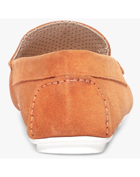 Mocassins en Velours de Cuir Symmaque orange