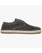 Derbies espadrilles en Velours Janot gris foncé