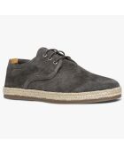 Derbies espadrilles en Velours Janot gris foncé