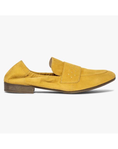 Mocassins en Velours de Cuir Aissa safran