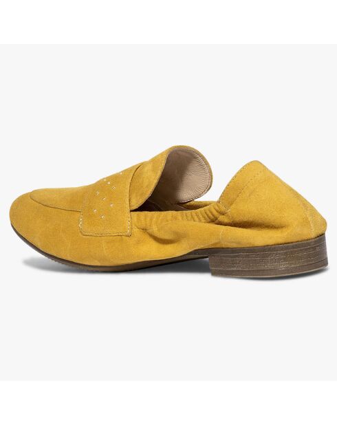 Mocassins en Velours de Cuir Aissa safran