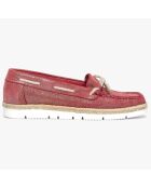 Chaussures bateau en Velours de Cuir Lauris rouges