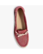 Chaussures bateau en Velours de Cuir Lauris rouges