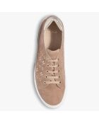 Sneakers en Velours de Cuir à motifs Lauraine nude