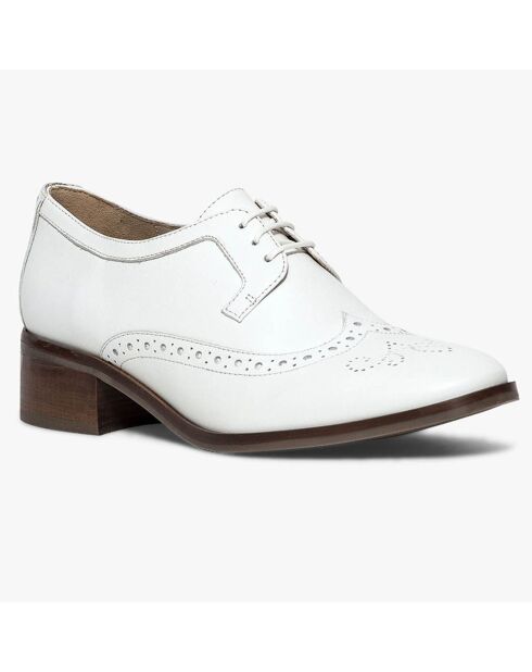 Derbies en Cuir ajouré Candie blanches