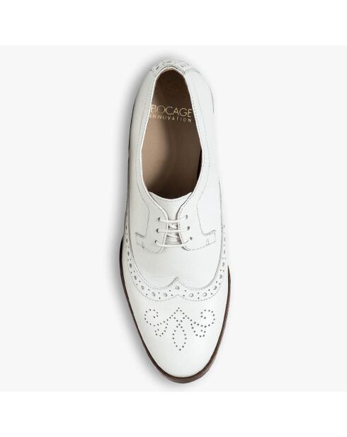 Derbies en Cuir ajouré Candie blanches