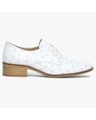 Derbies en Cuir brodé coeurs Cipriano blanches