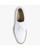 Derbies en Cuir brodé coeurs Cipriano blanches