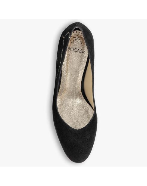 Escarpins en Velours de Cuir Irlande noirs - Talon 5 cm