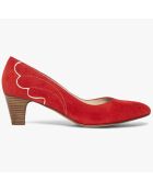 Escarpins en Velours de Cuir Irlande rouges - Talon 5 cm