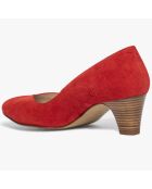 Escarpins en Velours de Cuir Irlande rouges - Talon 5 cm