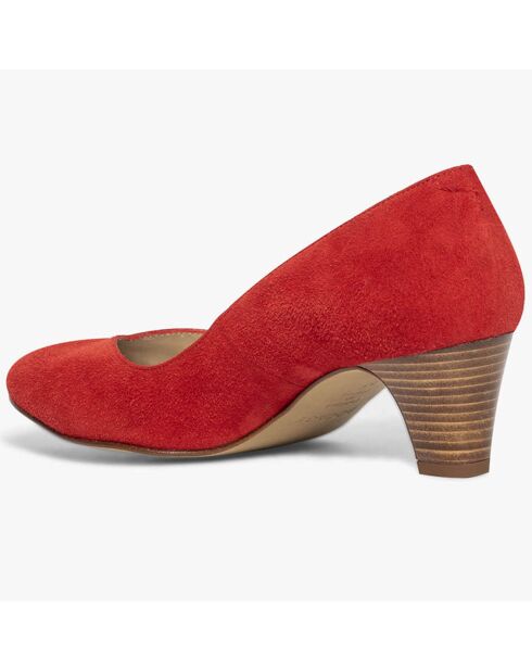 Escarpins en Velours de Cuir Irlande rouges - Talon 5 cm