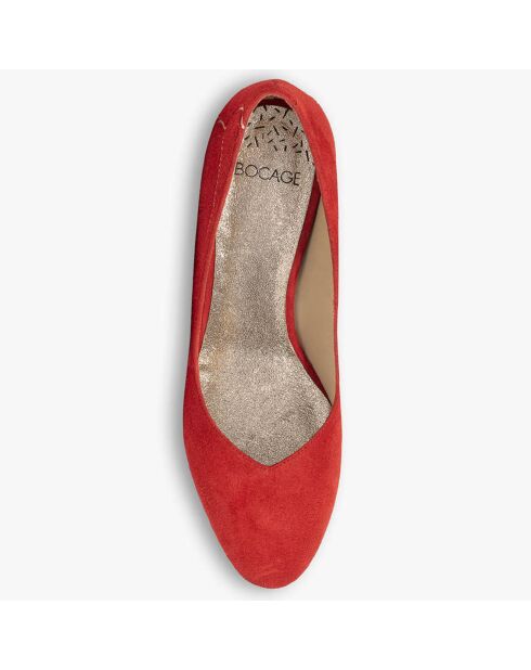 Escarpins en Velours de Cuir Irlande rouges - Talon 5 cm