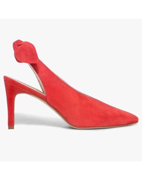 Slingbacks en Velours de Cuir Genny rouges