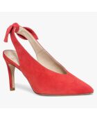 Slingbacks en Velours de Cuir Genny rouges