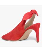 Slingbacks en Velours de Cuir Genny rouges