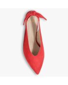 Slingbacks en Velours de Cuir Genny rouges