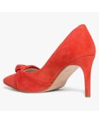 Escarpins en Velours de Cuir Gavrel rouge orangé - Talon 8 cm