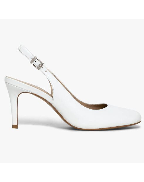 Slingbacks en Cuir Dimitri blancs - Talon 8.5 cm