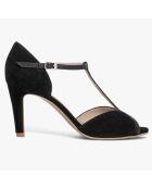 Escarpins en Velours de Cuir Dipriane noirs - Talon 8 cm