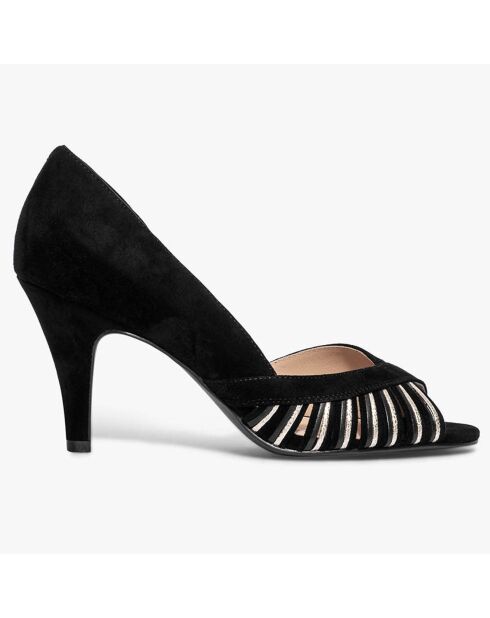 Escarpins en Velours de Cuir Delaware noirs - Talon 8.5 cm