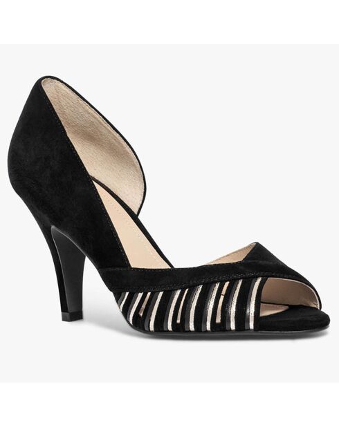 Escarpins en Velours de Cuir Delaware noirs - Talon 8.5 cm
