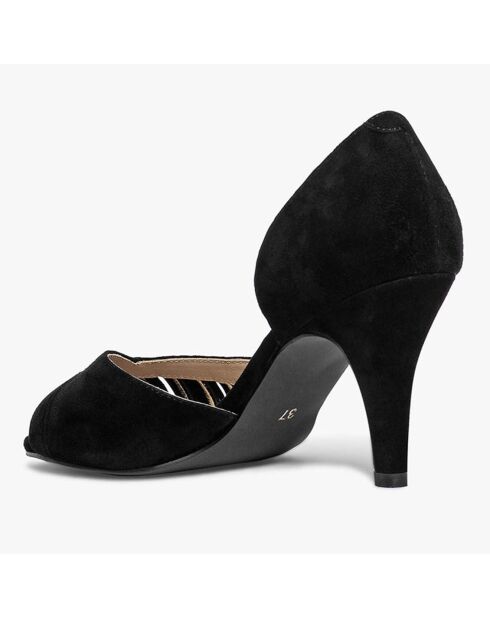 Escarpins en Velours de Cuir Delaware noirs - Talon 8.5 cm
