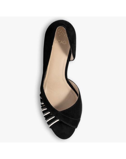 Escarpins en Velours de Cuir Delaware noirs - Talon 8.5 cm