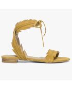 Sandales en Velours de Cuir Johana ocre