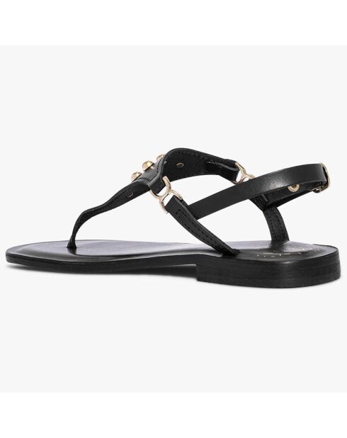 Sandali neri Jody in pelle con borchie