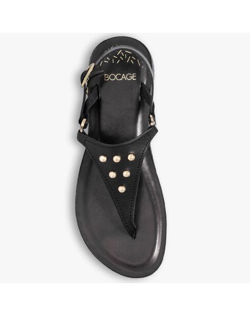 Sandali neri Jody in pelle con borchie