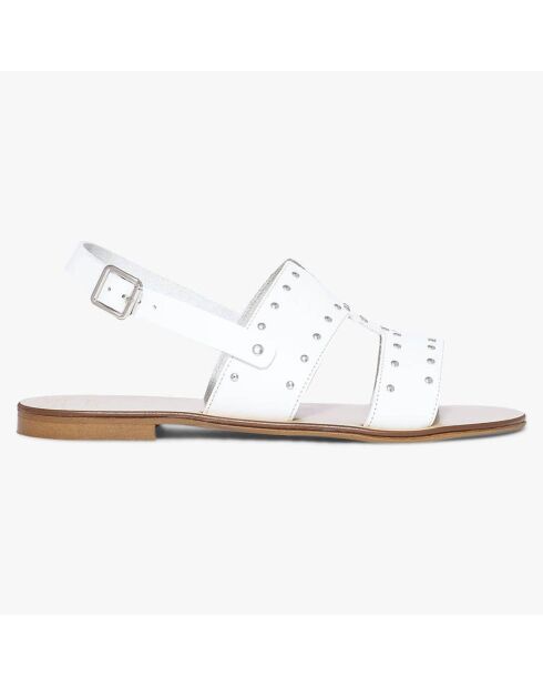 Sandali bianchi Jovan in pelle con borchie