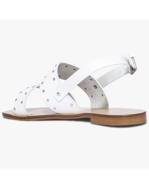 Sandali bianchi Jovan in pelle con borchie