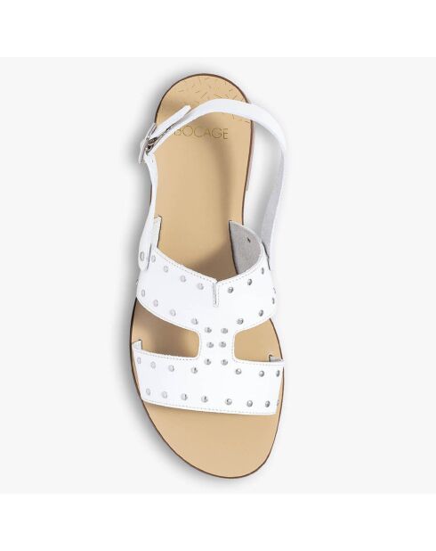 Sandali bianchi Jovan in pelle con borchie