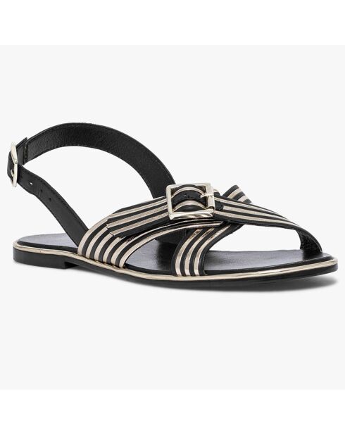 Schwarze Ledersandalen Jasmine