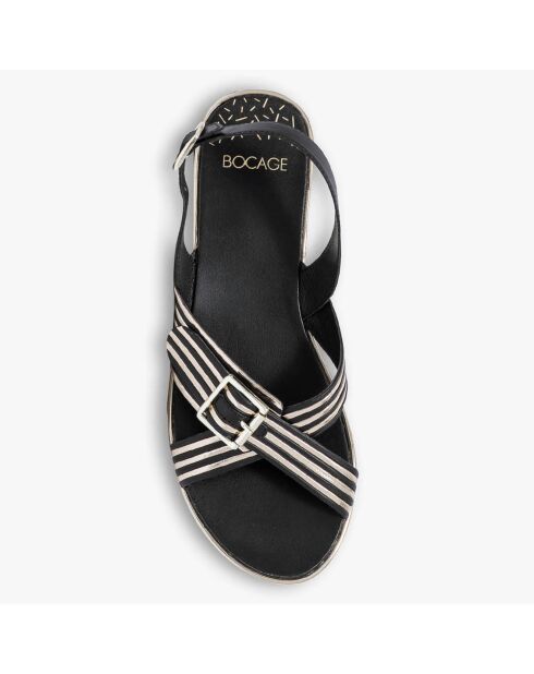 Schwarze Ledersandalen Jasmine